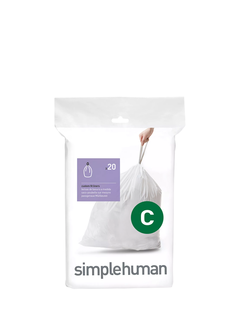 Simplehuman bin liners Code C 12L pack of 20, UK version