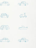 Retro Line Drawn Vehicle Print Children's Wallpaper