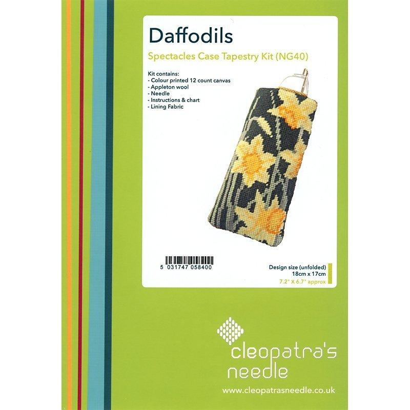 Cleopatra's Needle daffodils glasses case tapestry kit, UK version