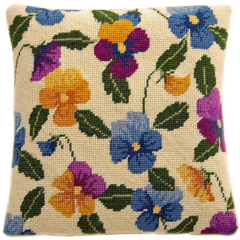 Cleopatra's Needle pansy pillow tapestry kit 25x25cm, UK version