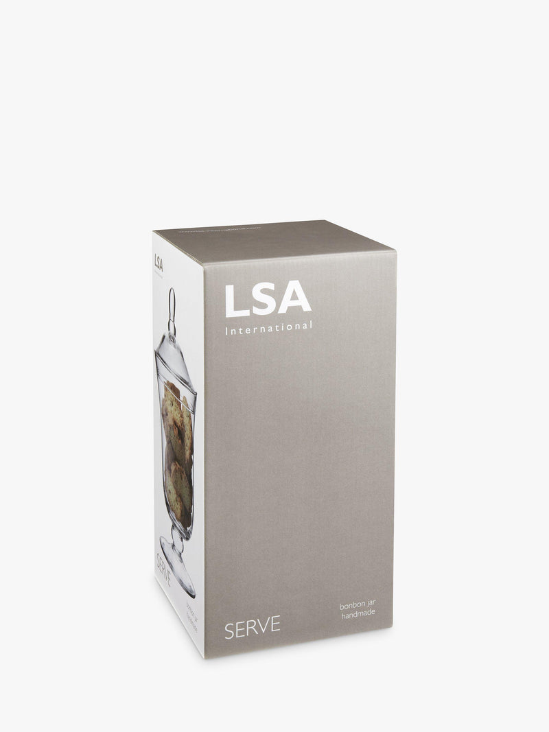 LSA International glass bonbon jar with lid 25.5cm (British brand)