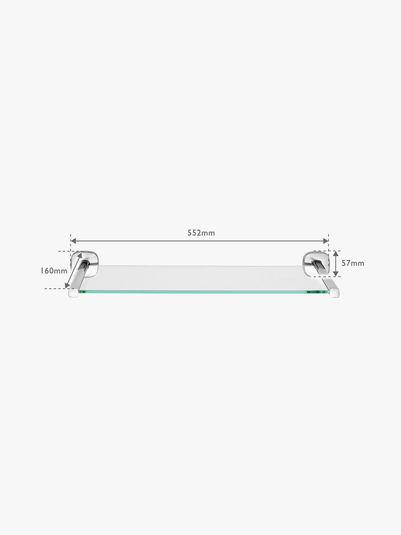 Robert Welch Burford bathroom shelf stainless steel glass, imported from the UK