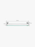Robert Welch Burford bathroom shelf stainless steel glass, imported from the UK