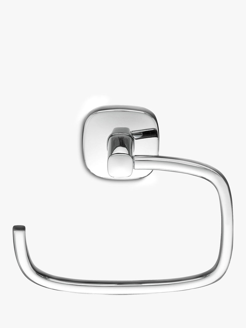 Robert Welch swing toilet roll holder with square design, imported from the UK