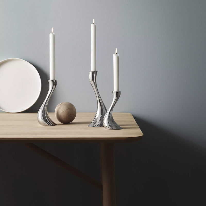 Georg Jensen Cobra candlesticks set of 3, UK version