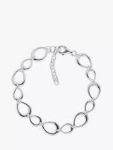 John Lewis Nina B Open Teardrop Link Bracelet, Silver, 20cm- Buy online at McGrocer