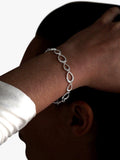 Nina B teardrop link bracelet sterling silver 20cm (British brand)