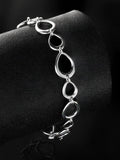 Nina B teardrop link bracelet sterling silver 20cm (British brand)
