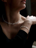 Nina B teardrop link bracelet sterling silver 20cm (British brand)