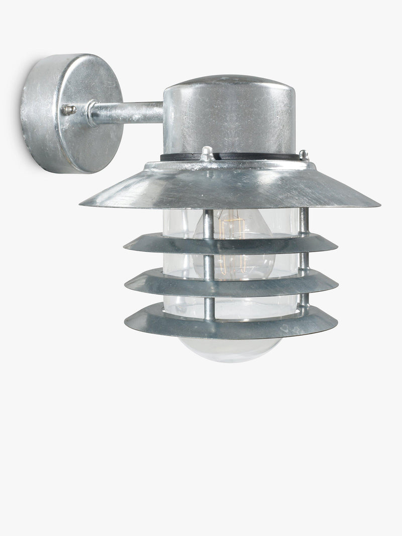 Nordlux Vejers outdoor wall light galvanised steel, UK version
