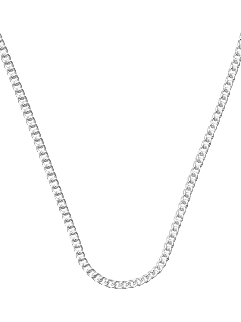 Nina B sterling silver curb chain necklace, imported from the UK