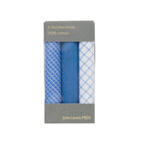 John Lewis pack of three blue handkerchiefs, imported from the UK