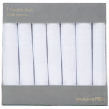 John Lewis white cotton handkerchiefs pack of 7, UK version