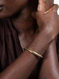 Dower & Hall Nomad curved torc bangle in gold vermeil - British product