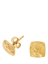 John Lewis Dower & Hall 18ct Vermeil Flat Square Stud Earrings 10mm- Buy online at McGrocer