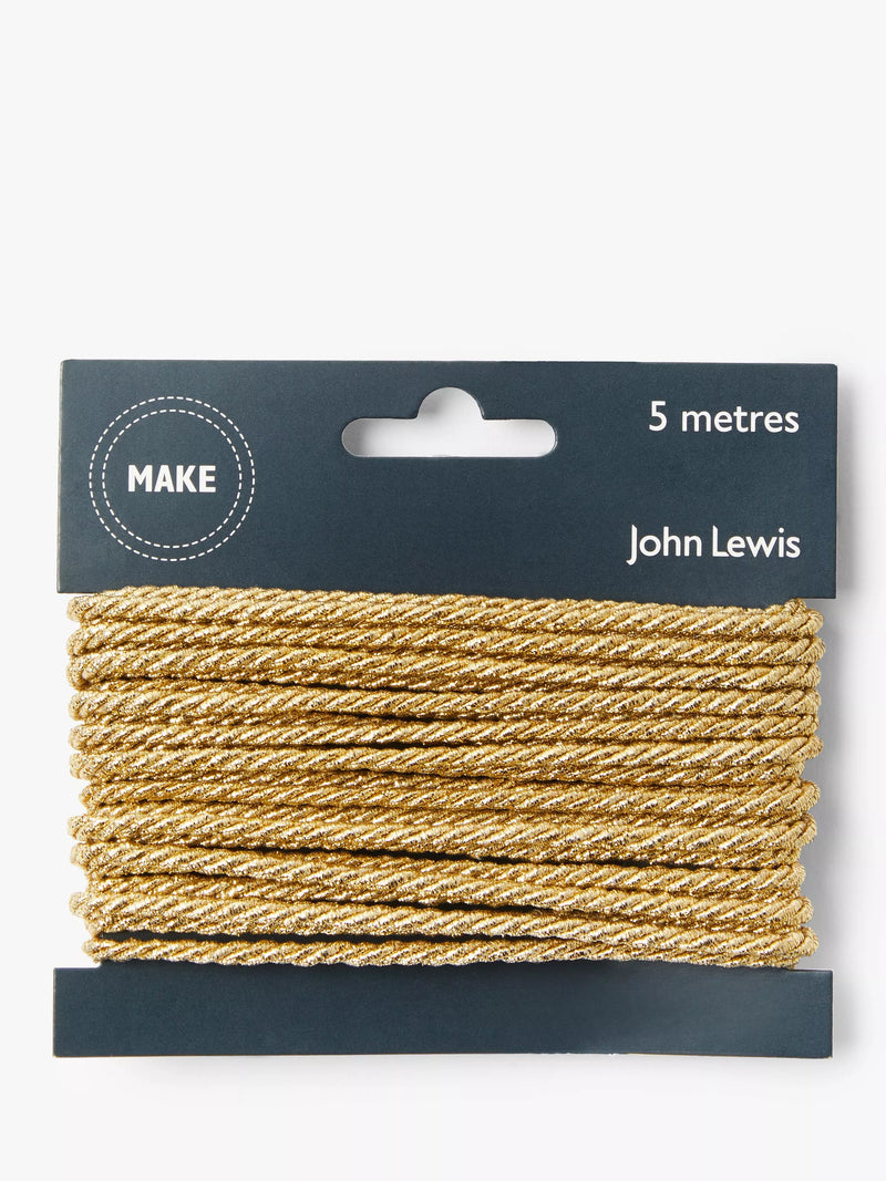 John Lewis gold rope cord 5 metres, UK version