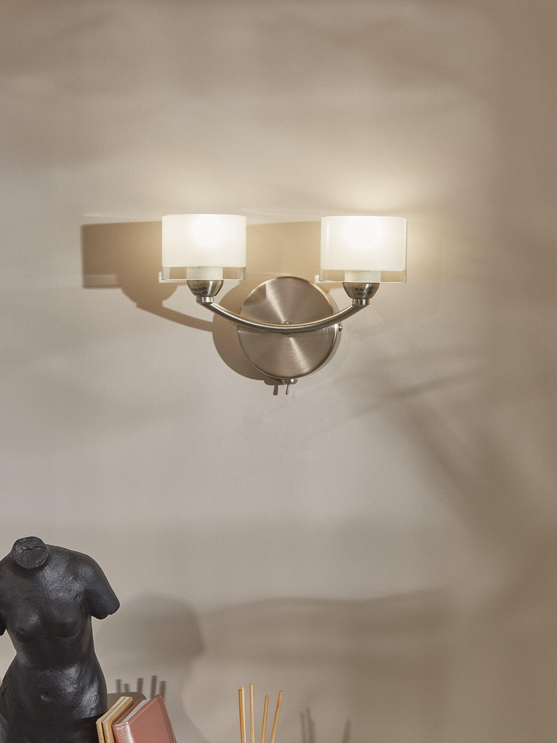 John Lewis Paige double wall light satin nickel - British product