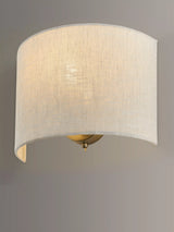 John Lewis John Lewis Samantha Uplighter Linen Wall Light, Matt Nickle Silver- Buy online at McGrocer