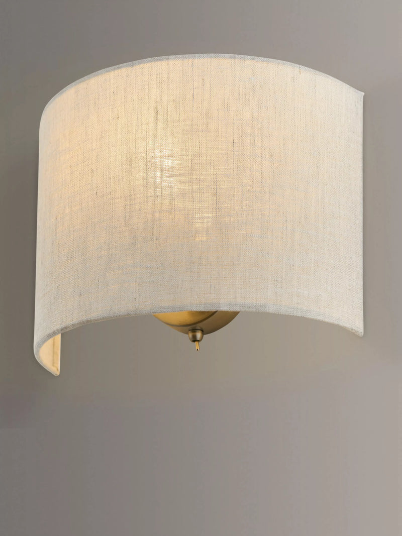 John Lewis Samantha wall light linen shade matt nickel silver - British product