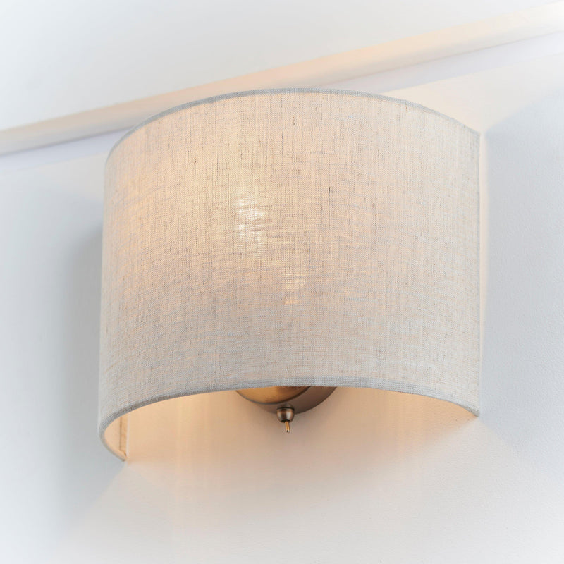 John Lewis Samantha wall light linen shade matt nickel silver - British product