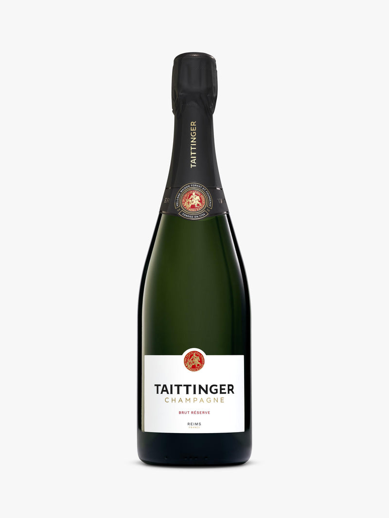 Taittinger Brut NV champagne and glasses gift set, 75cl (British brand)