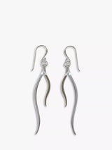 John Lewis Nina B Silver Swirl Drop Earrings 6.5cm- Buy online at McGrocer