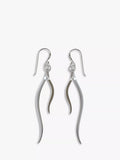 Nina B silver swirl drop earrings 6.5cm - British product