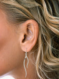 Nina B silver swirl drop earrings 6.5cm - British product