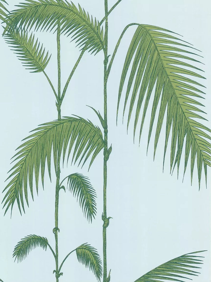Cole & Son Palm Leaves wallpaper blue/green, imported from the UK
