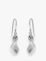 John Lewis Nina B Sterling Silver Twirl Drop Earrings- Buy online at McGrocer