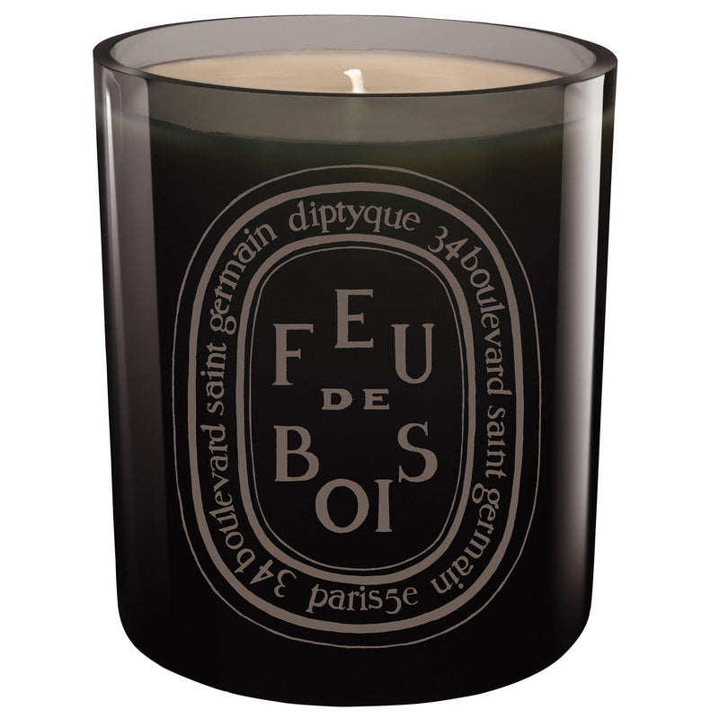 Wood Scented Candle in Grey Glass Votive 300g