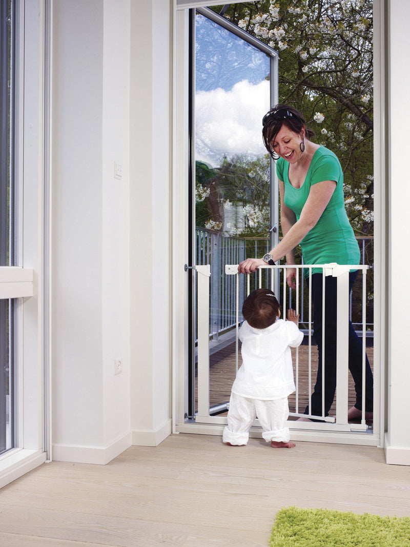 BabyDan Premier True Pressure Gate with extensions, white - British product