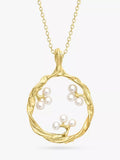 London Road Willow Pearl pendant necklace 9ct yellow gold (British brand)