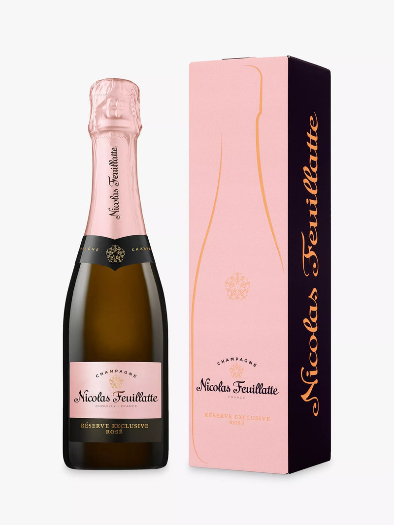 Nicolas Feuillatte Brut Rosé Champagne 37.5cl, imported from the UK
