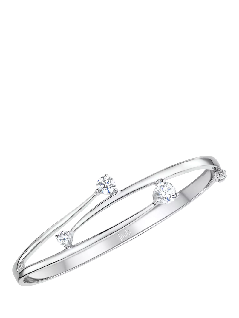 Jools by Jenny Brown cubic zirconia overlapping bangle silver (British brand)
