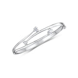 Jools by Jenny Brown cubic zirconia overlapping bangle silver (British brand)