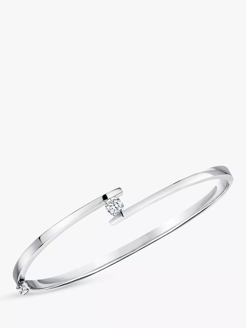 Jools by Jenny Brown silver cubic zirconia bangle (British brand)