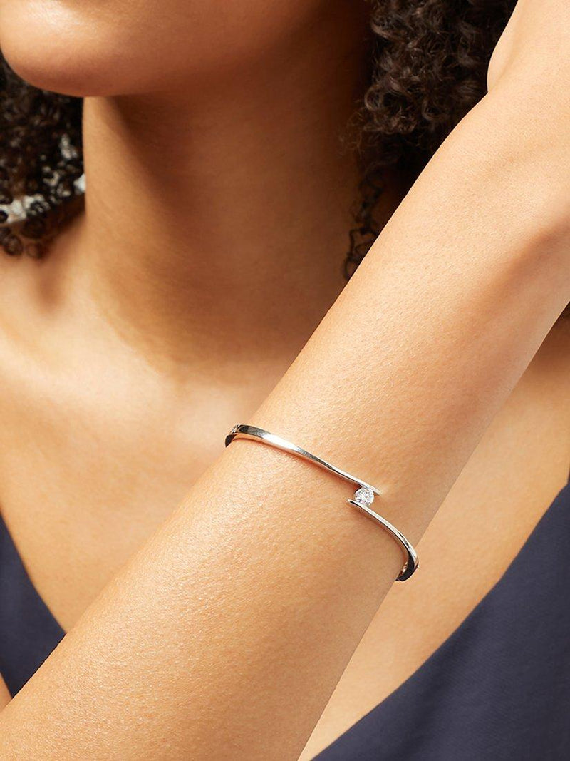 Jools by Jenny Brown silver cubic zirconia bangle (British brand)