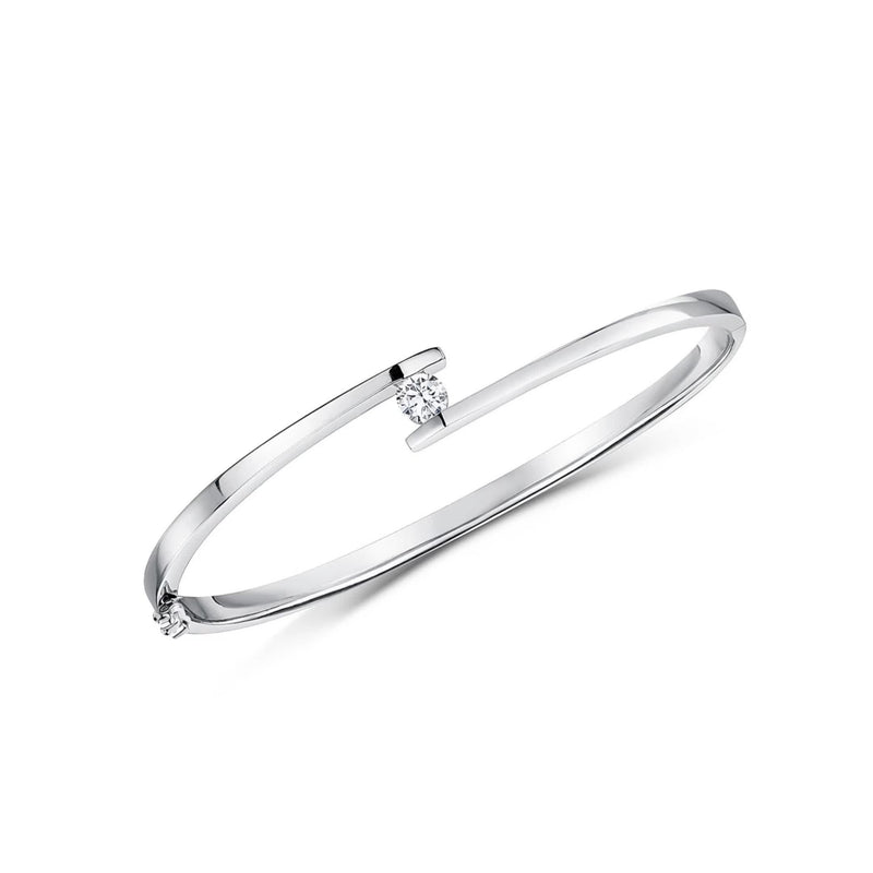 Jools by Jenny Brown silver cubic zirconia bangle (British brand)