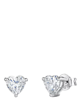 John Lewis Jools by Jenny Brown Heart Shaped Cubic Zirconia Stud Earrings, Silver- Buy online at McGrocer