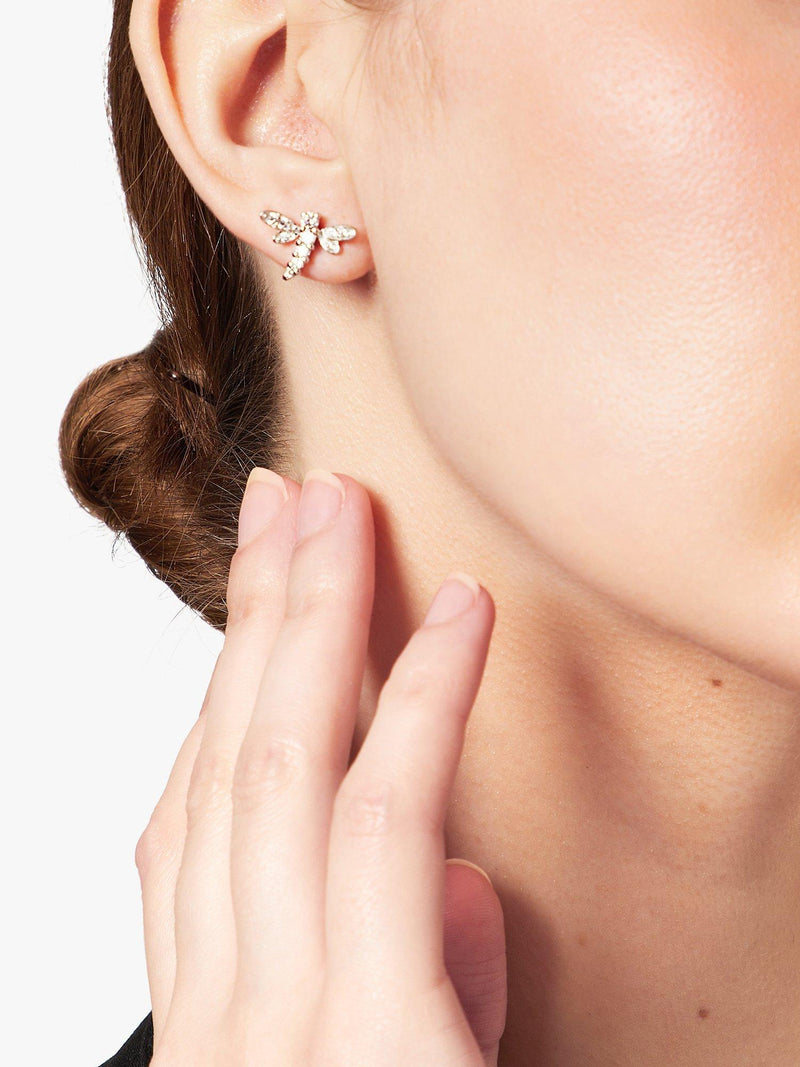 Jools by Jenny Brown dragonfly stud earrings with cubic zirconia (British brand)