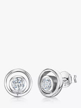 John Lewis Jools by Jenny Brown Cubic Zirconia Open Round Stud Earrings, Silver- Buy online at McGrocer