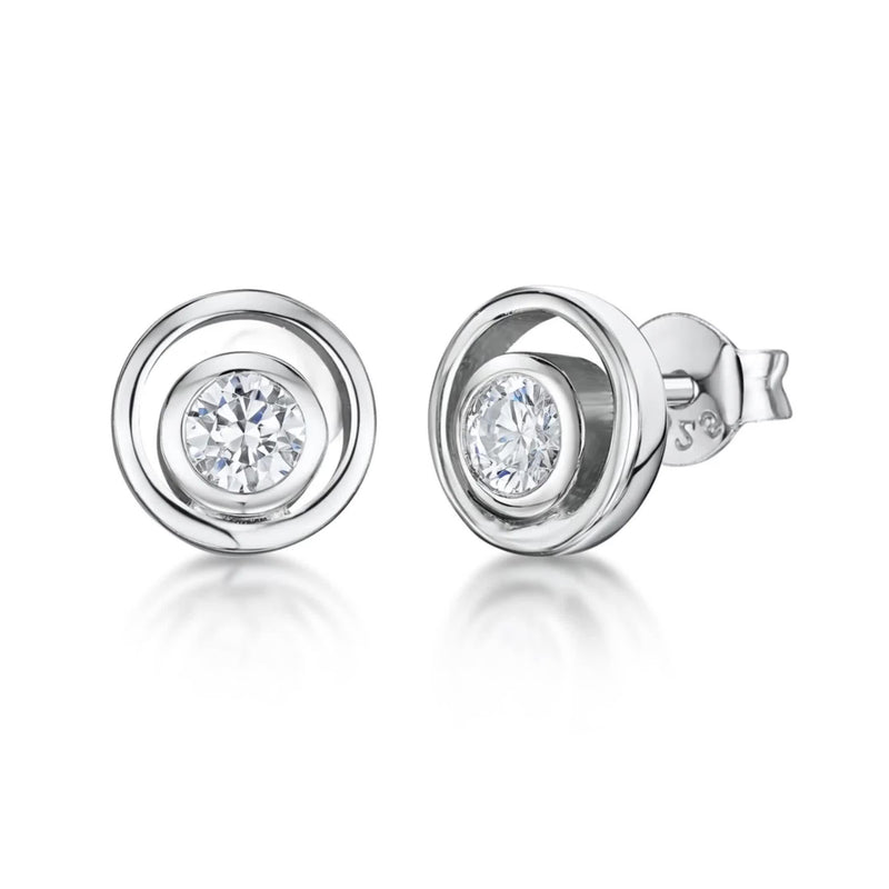 Jools by Jenny Brown cubic zirconia stud earrings, imported from the UK