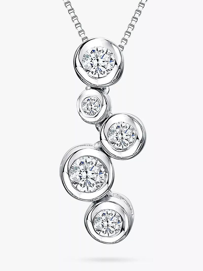 Jools by Jenny Brown 5 Cubic Zirconia Bubble Pendant Necklace