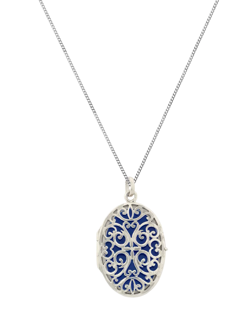 Nina B locket pendant necklace silver, UK version