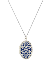 John Lewis Nina B Lattice Locket Pendant Necklace, Silver- Buy online at McGrocer