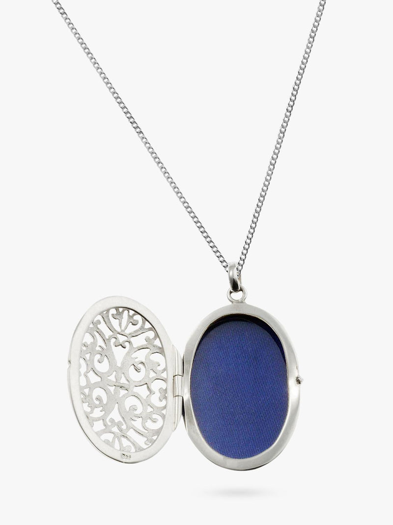 Nina B locket pendant necklace silver, UK version