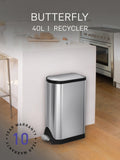 simplehuman kitchen recycling bin brushed stainless steel 40L (British brand)