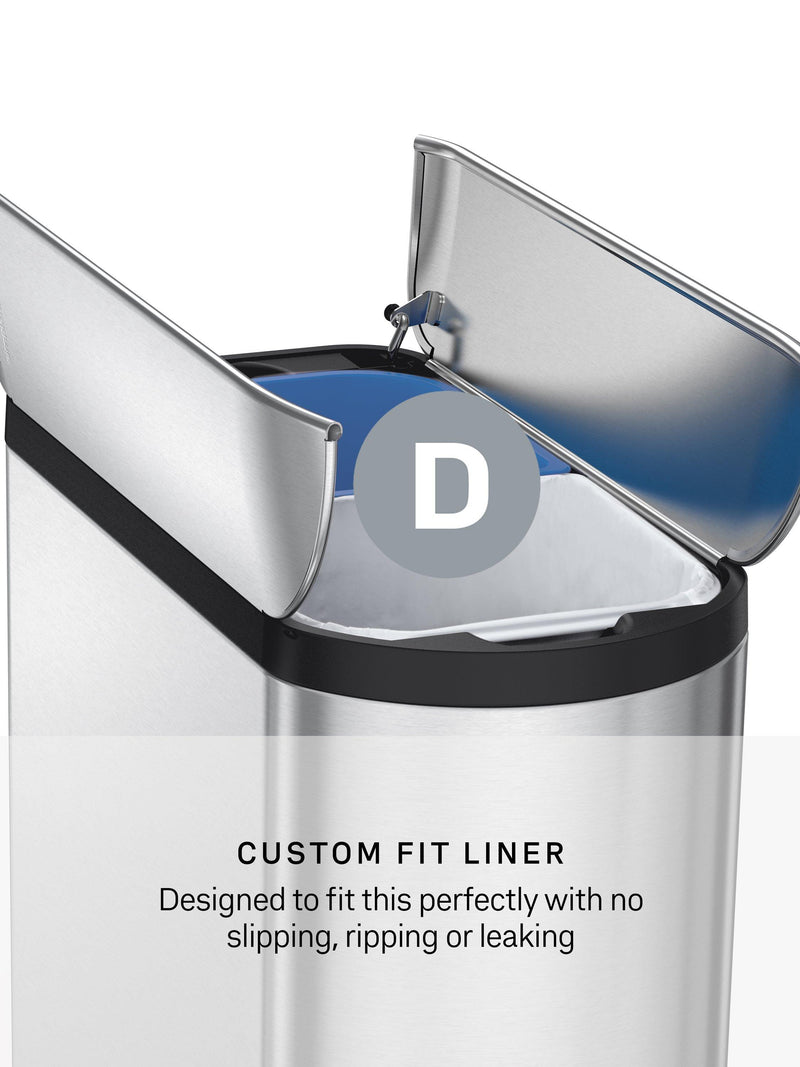 simplehuman kitchen recycling bin brushed stainless steel 40L (British brand)