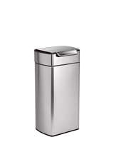 John Lewis Simplehuman Rectangular Touch Bar Bin in Brushed Stainless Steel Kitchen Bin 30L- Buy online at McGrocer